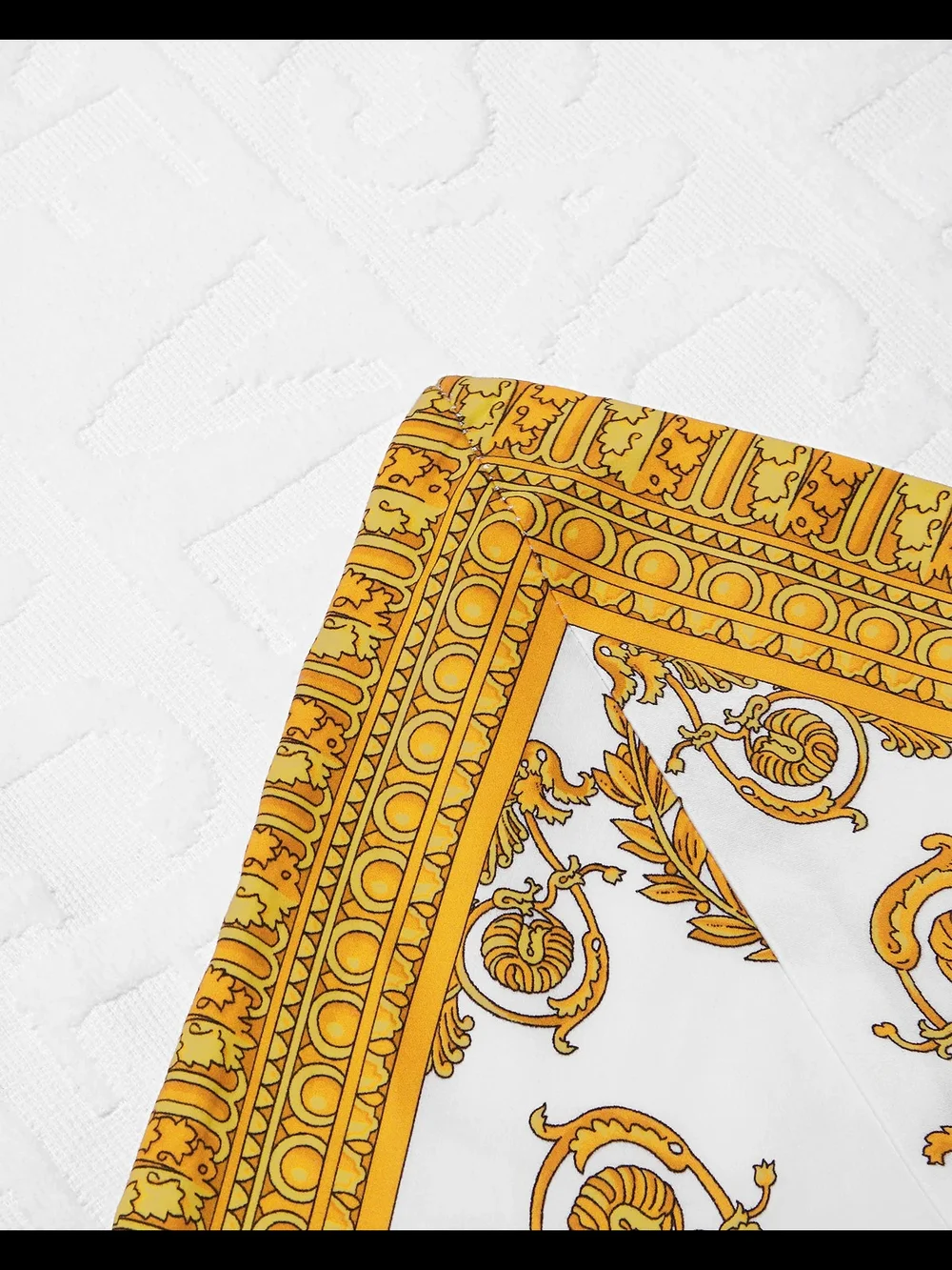 Versace White Beach Towel with Gold I♡Baroque Border